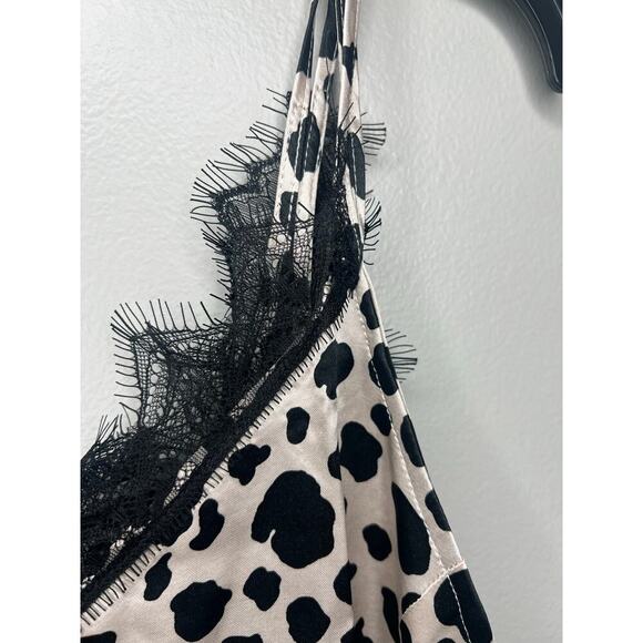 NWT By Anthropologie V-Neck Open-Back Slip Midi Dress Animal Print Sz M Mob Wife - Picture 8 of 13